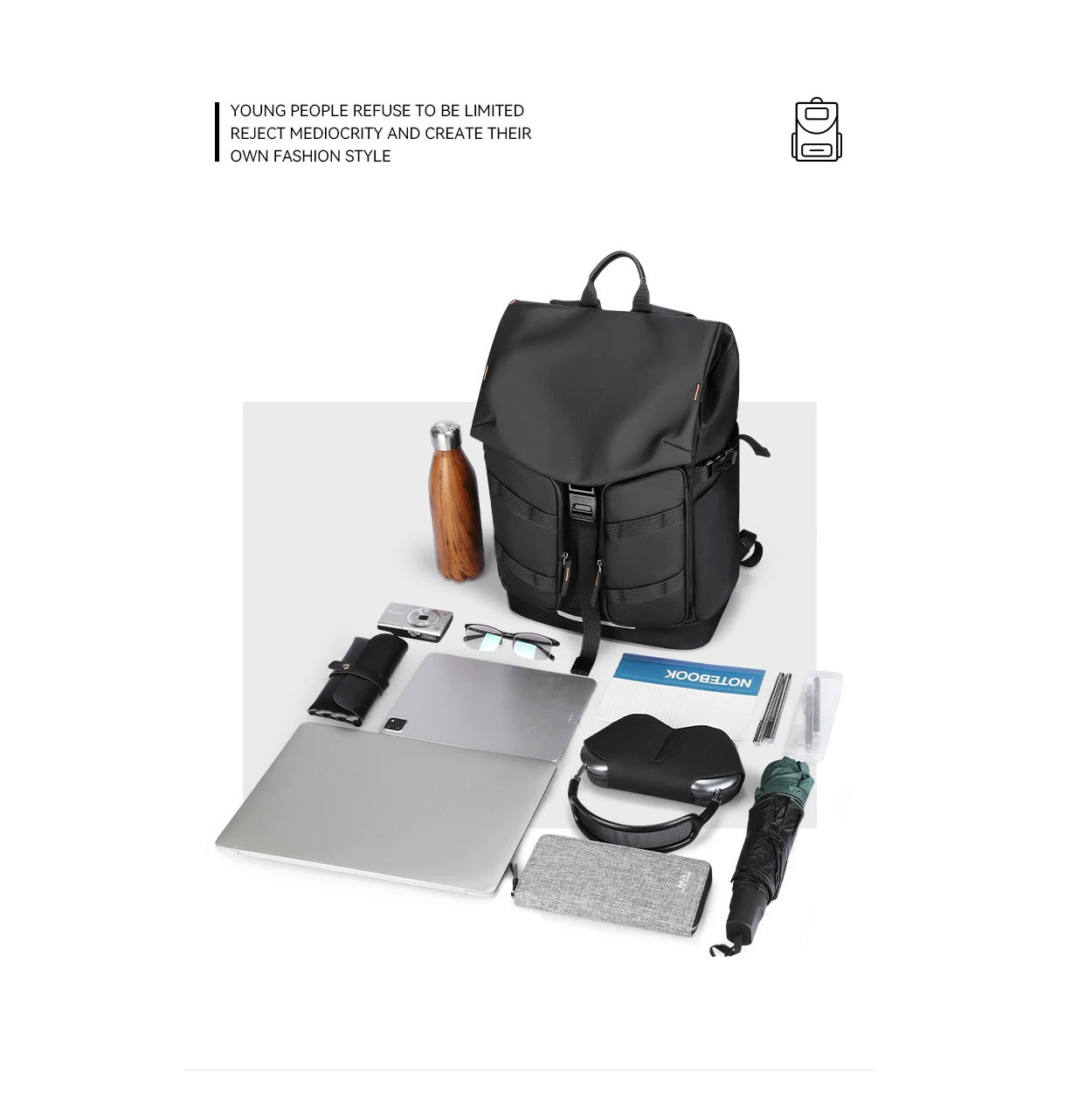 Premium Men's Laptop Backpack for Work and Travel, Large Capacity Oxford Commuter Backpack with Computer Compartment and Business Style