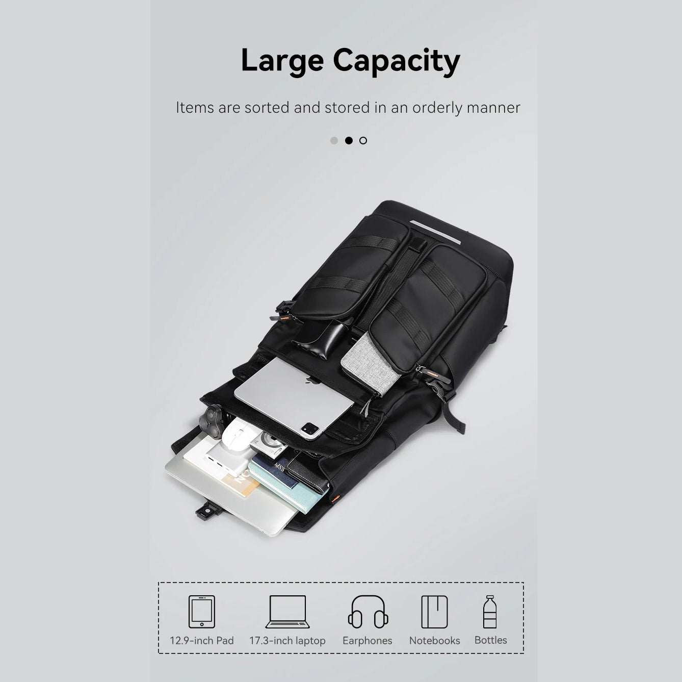 Premium Men's Laptop Backpack for Work and Travel, Large Capacity Oxford Commuter Backpack with Computer Compartment and Business Style