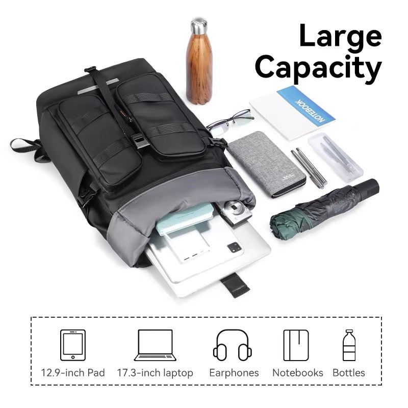 Premium Men's Laptop Backpack for Work and Travel, Large Capacity Oxford Commuter Backpack with Computer Compartment and Business Style