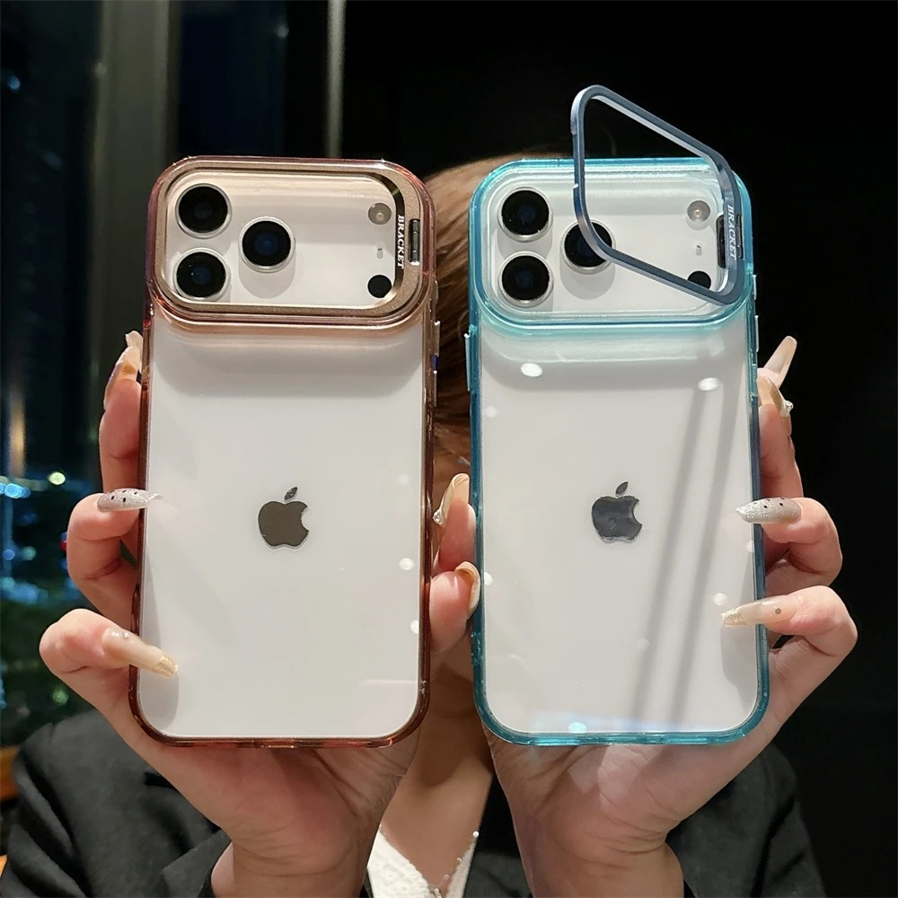Premium iPhone Case — MagSafe Shockproof Crystal Clear Hard PC Bumper with Camera Lens Stand Armor Protection
