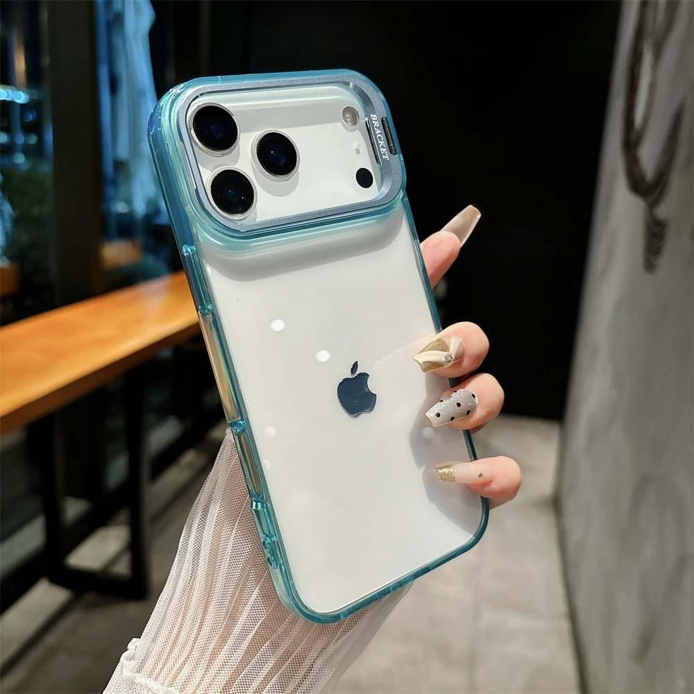 Premium iPhone Case — MagSafe Shockproof Crystal Clear Hard PC Bumper with Camera Lens Stand Armor Protection