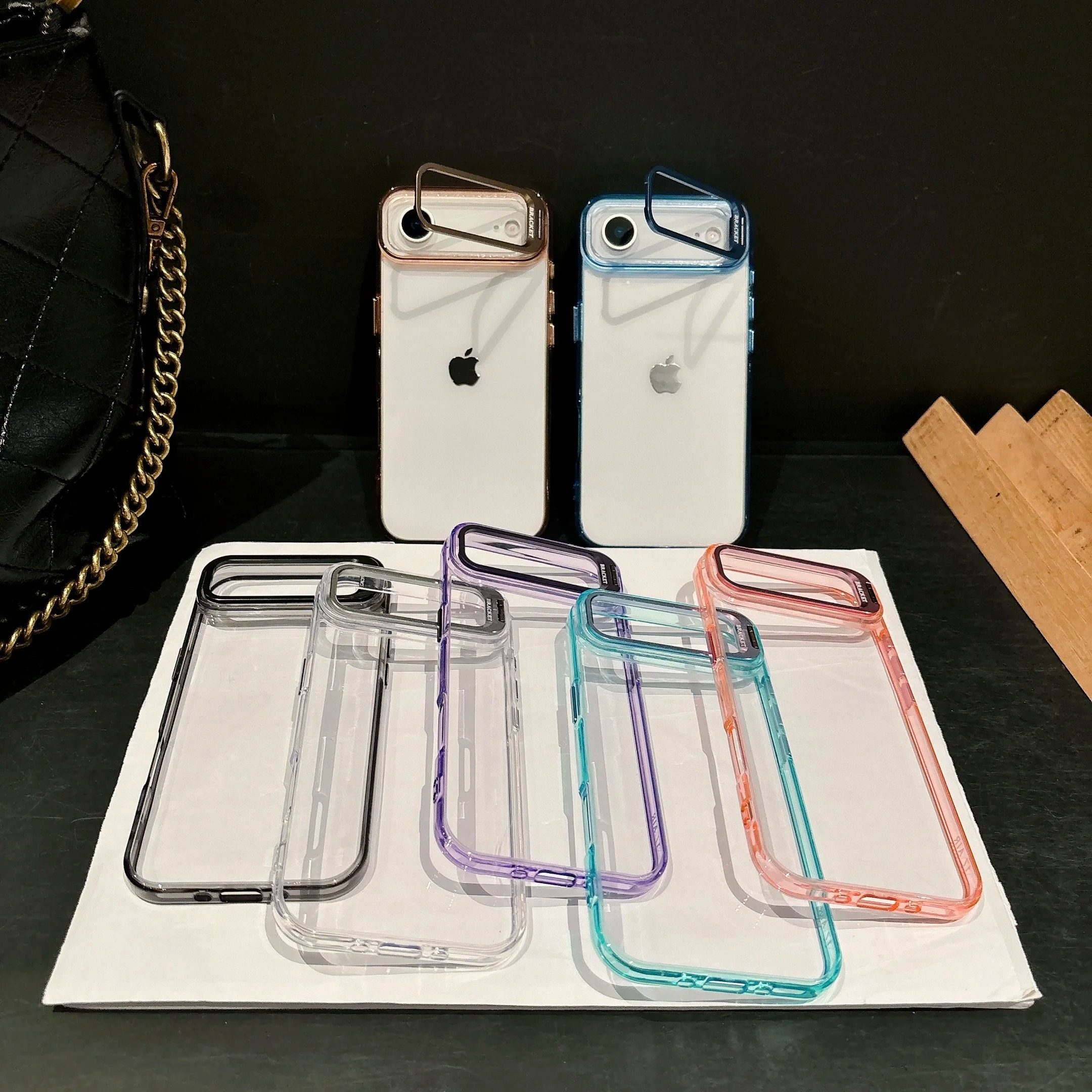 Premium iPhone Case — MagSafe Shockproof Crystal Clear Hard PC Bumper with Camera Lens Stand Armor Protection