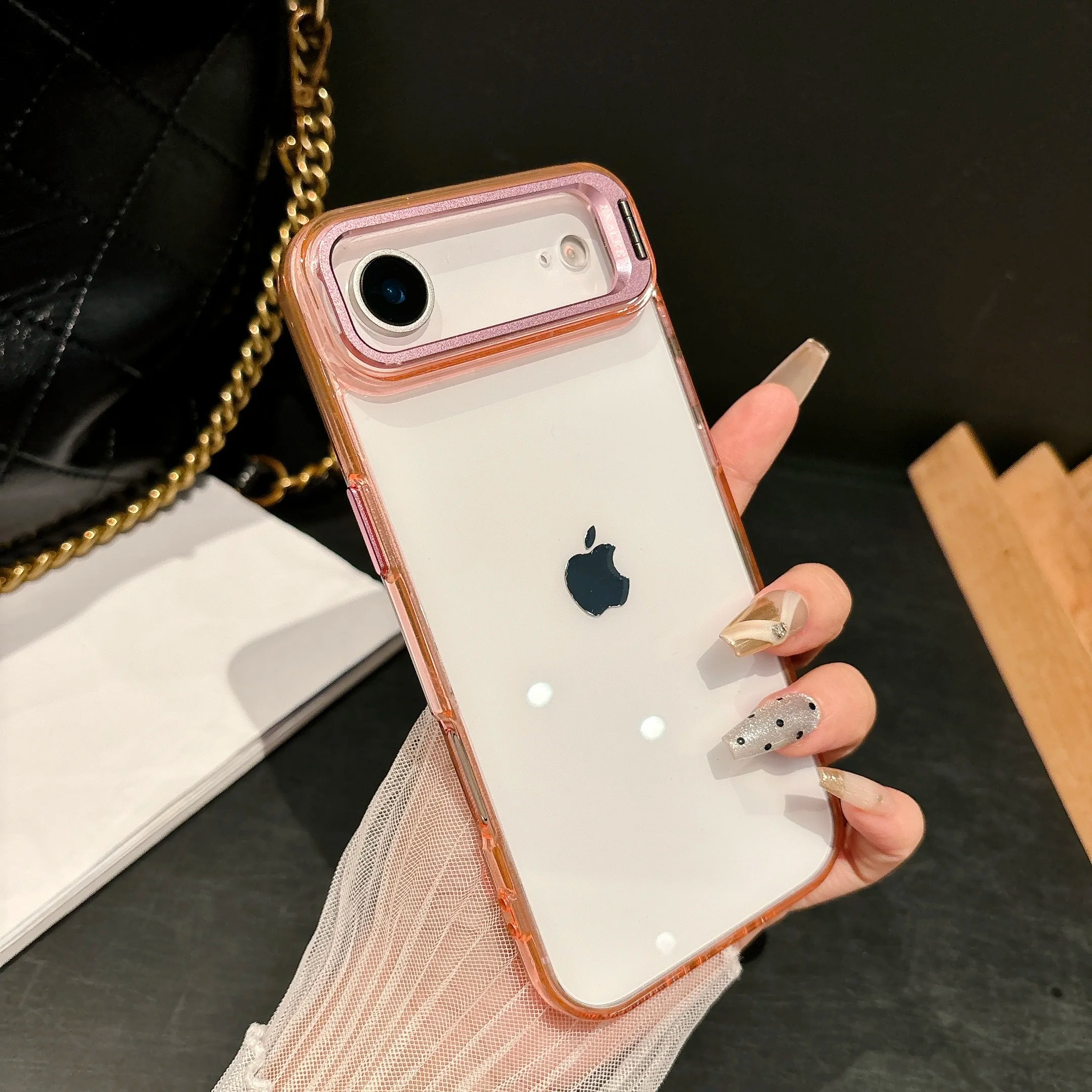 Premium iPhone Case — MagSafe Shockproof Crystal Clear Hard PC Bumper with Camera Lens Stand Armor Protection