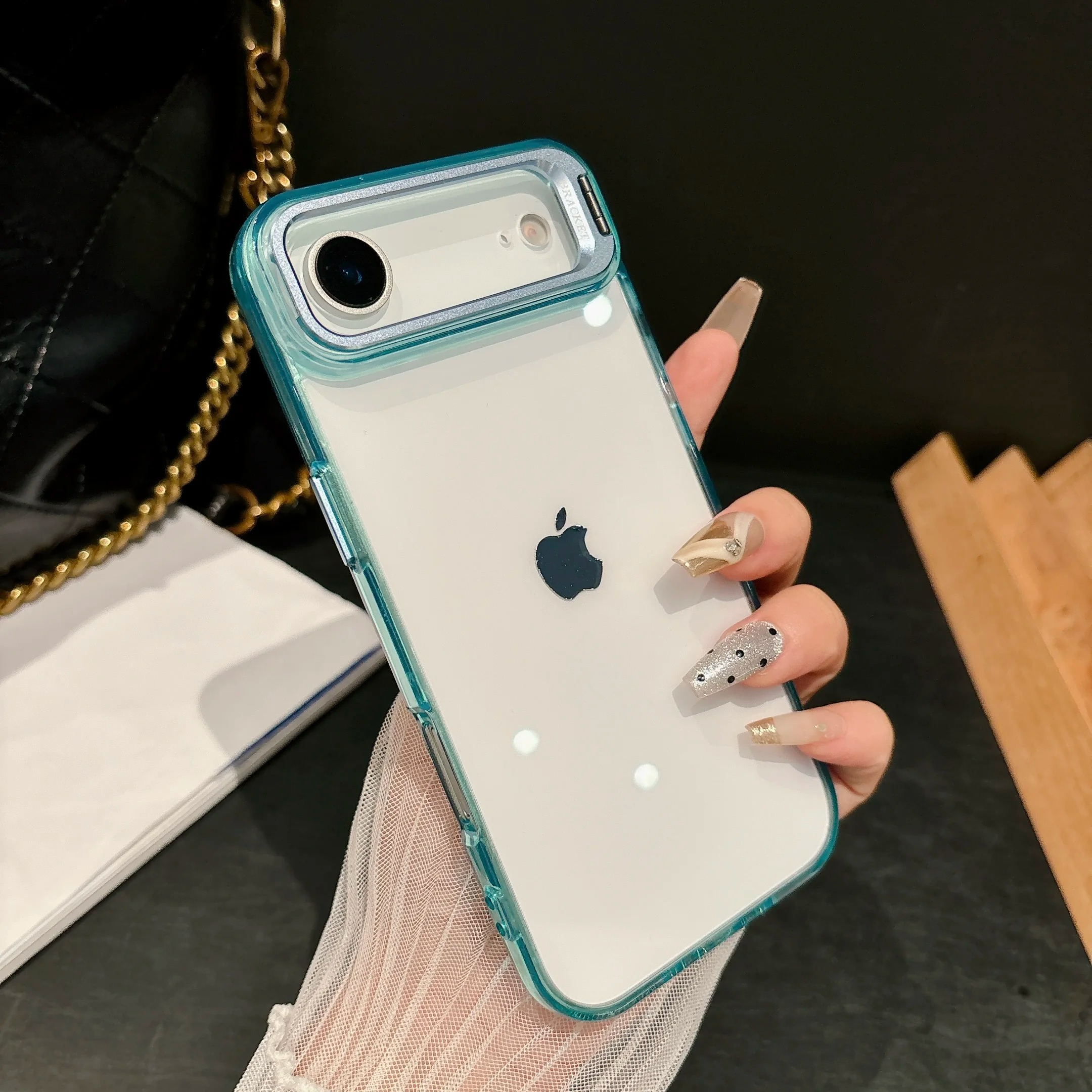 Premium iPhone Case — MagSafe Shockproof Crystal Clear Hard PC Bumper with Camera Lens Stand Armor Protection