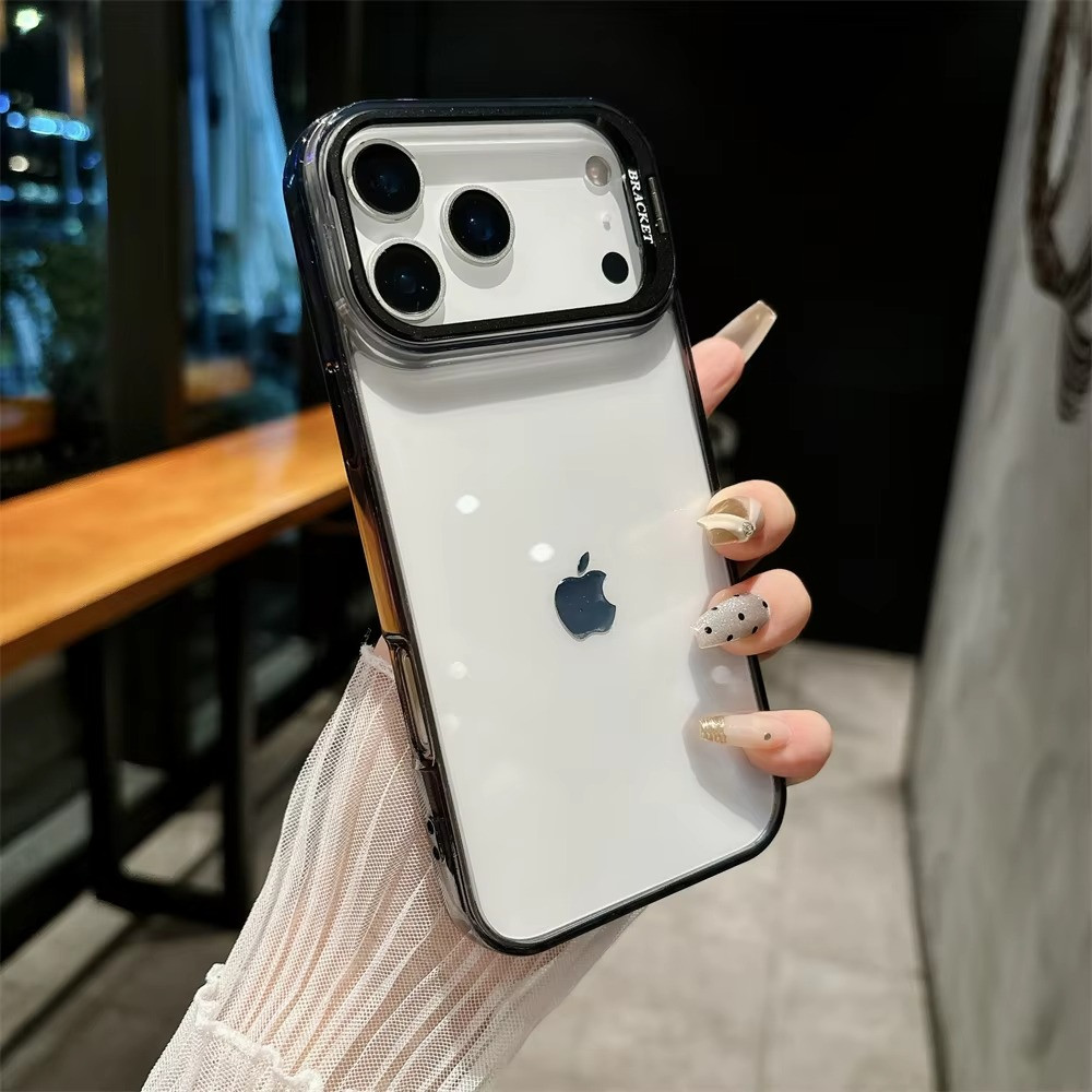 Premium iPhone Case — MagSafe Shockproof Crystal Clear Hard PC Bumper with Camera Lens Stand Armor Protection