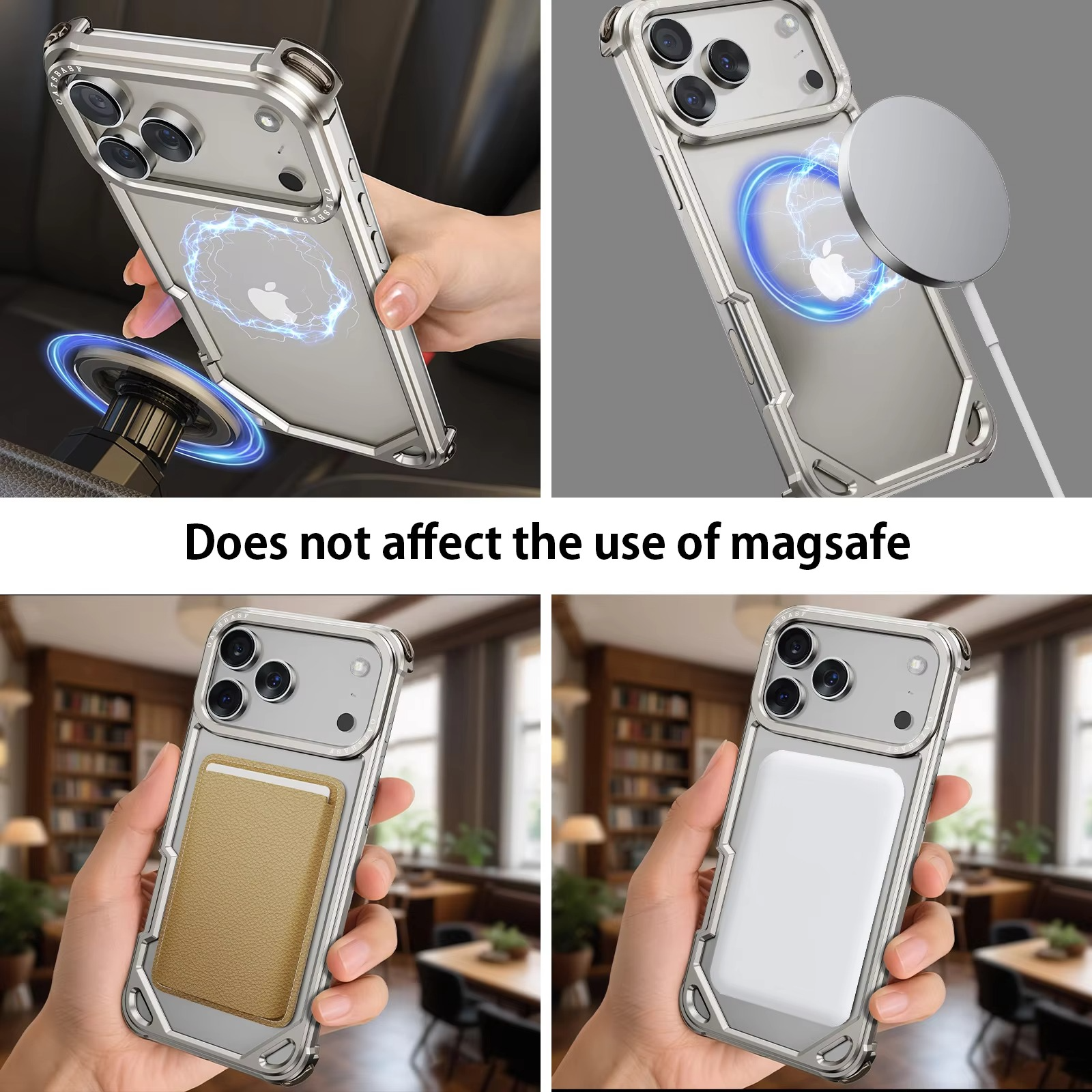 Premium iPhone Case — Slim Aluminum Alloy Frameless Shockproof Protective Cover with Minimalist Wireless-Charging Compatible Design