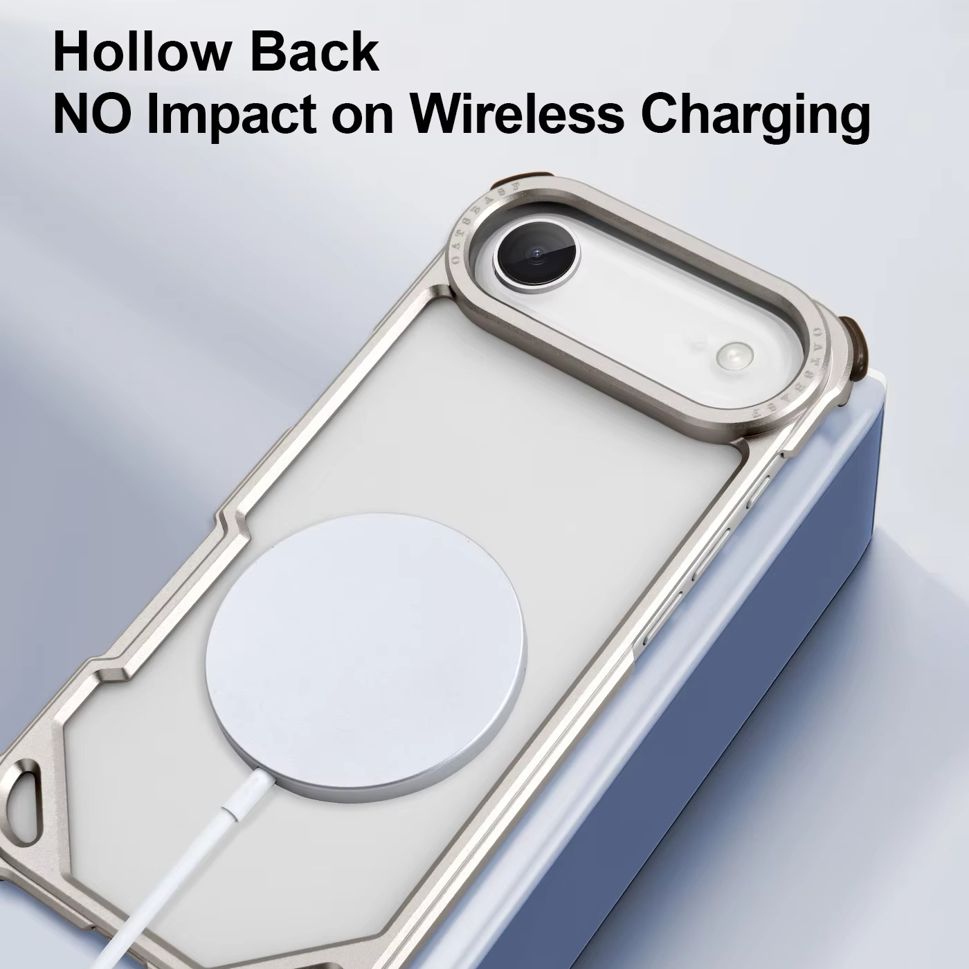 Premium iPhone Case — Slim Aluminum Alloy Frameless Shockproof Protective Cover with Minimalist Wireless-Charging Compatible Design