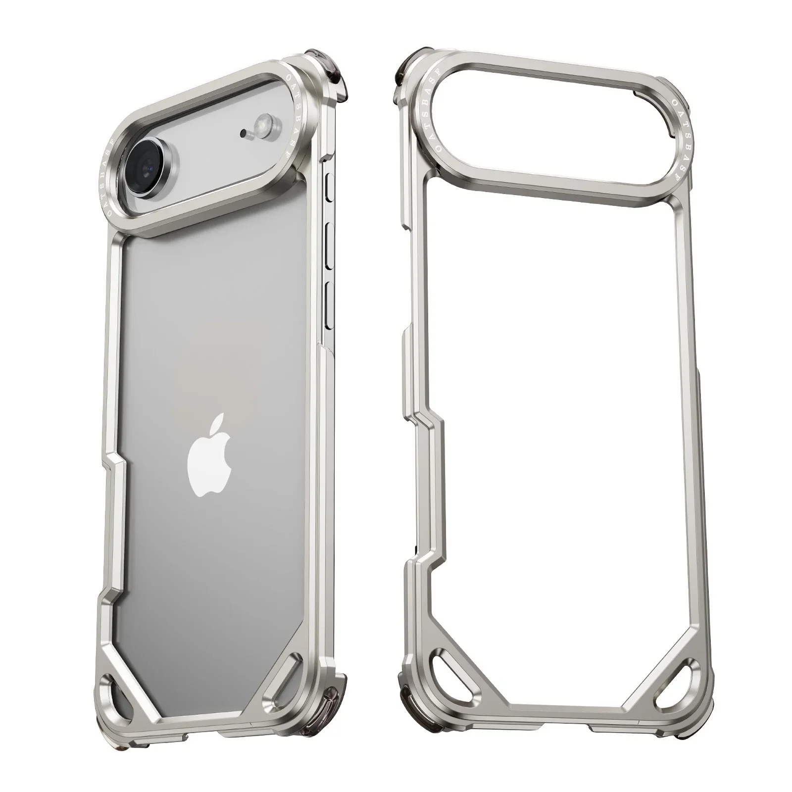 Premium iPhone Case — Slim Aluminum Alloy Frameless Shockproof Protective Cover with Minimalist Wireless-Charging Compatible Design