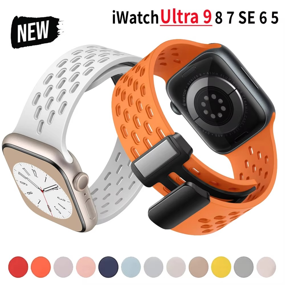 Premium Silicone Strap For Apple Watch, Durable Sport Watch Band for Ultra & Series Models 38mm–49mm