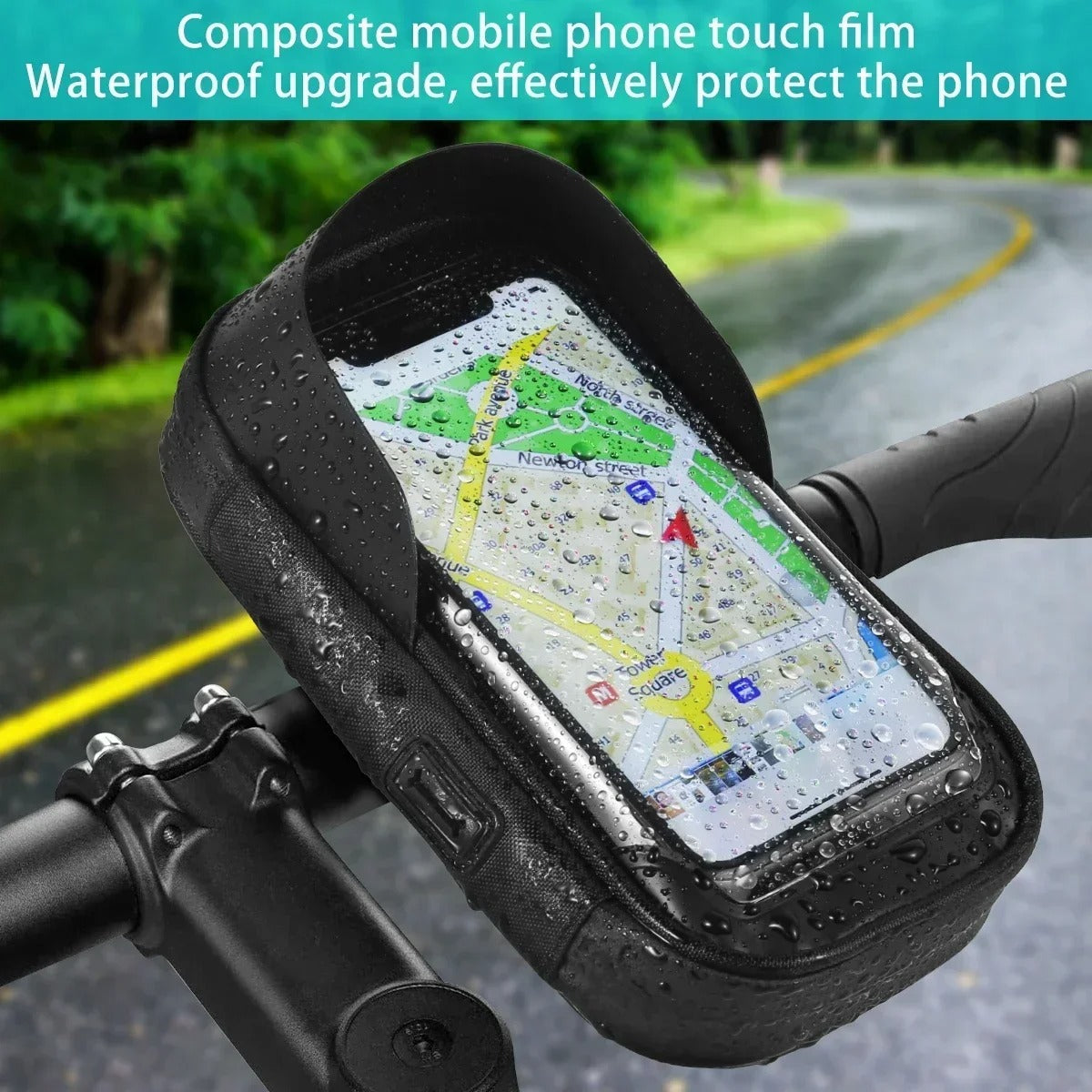 Premium Universal Motorcycle & Bicycle Phone Holder, Waterproof Lazy Bracket with 360° Rotating Mount for GPS Navigation
