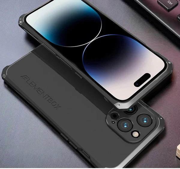 Premium iPhone Case — Aluminum Metal Anti-Collision Frame with Silicone Back, Shockproof Slim Design and Water-Resistant Anti-Fingerprint Protection