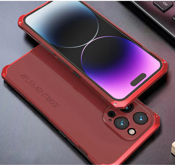 Premium iPhone Case — Aluminum Metal Anti-Collision Frame with Silicone Back, Shockproof Slim Design and Water-Resistant Anti-Fingerprint Protection