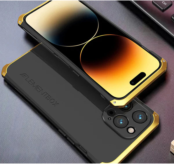 Premium iPhone Case — Aluminum Metal Anti-Collision Frame with Silicone Back, Shockproof Slim Design and Water-Resistant Anti-Fingerprint Protection