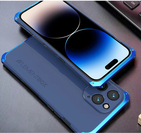Premium iPhone Case — Aluminum Metal Anti-Collision Frame with Silicone Back, Shockproof Slim Design and Water-Resistant Anti-Fingerprint Protection