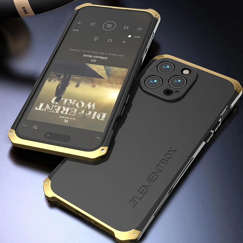 Premium iPhone Case — Aluminum Metal Anti-Collision Frame with Silicone Back, Shockproof Slim Design and Water-Resistant Anti-Fingerprint Protection