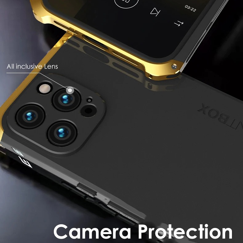 Premium iPhone Case — Aluminum Metal Anti-Collision Frame with Silicone Back, Shockproof Slim Design and Water-Resistant Anti-Fingerprint Protection