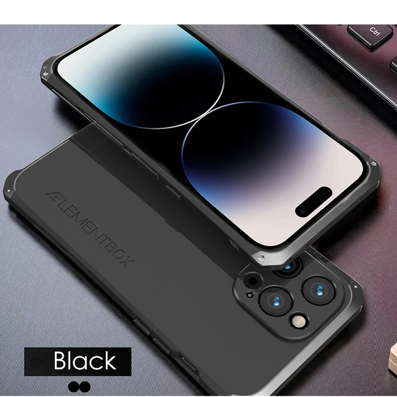 Premium iPhone Case — Aluminum Metal Anti-Collision Frame with Silicone Back, Shockproof Slim Design and Water-Resistant Anti-Fingerprint Protection