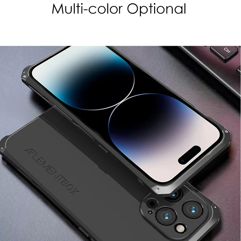 Premium iPhone Case — Aluminum Metal Anti-Collision Frame with Silicone Back, Shockproof Slim Design and Water-Resistant Anti-Fingerprint Protection