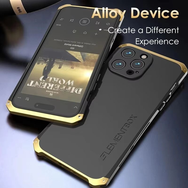 Premium iPhone Case — Aluminum Metal Anti-Collision Frame with Silicone Back, Shockproof Slim Design and Water-Resistant Anti-Fingerprint Protection