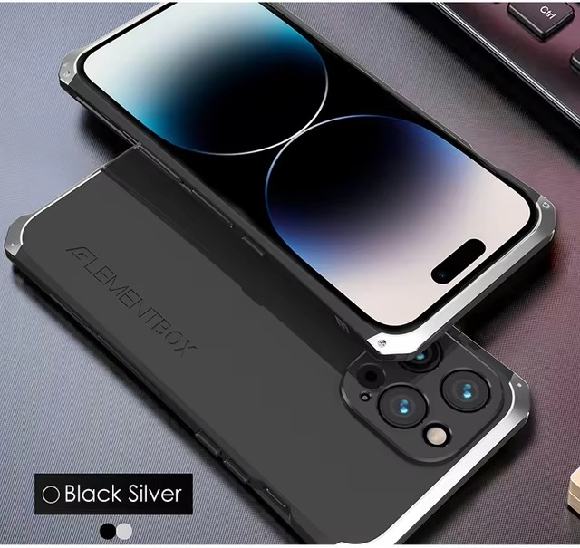 Premium iPhone Case — Aluminum Metal Anti-Collision Frame with Silicone Back, Shockproof Slim Design and Water-Resistant Anti-Fingerprint Protection