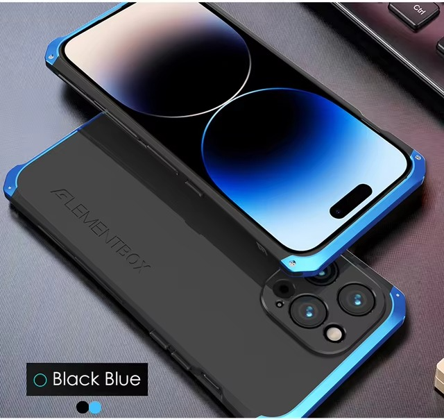 Premium iPhone Case — Aluminum Metal Anti-Collision Frame with Silicone Back, Shockproof Slim Design and Water-Resistant Anti-Fingerprint Protection