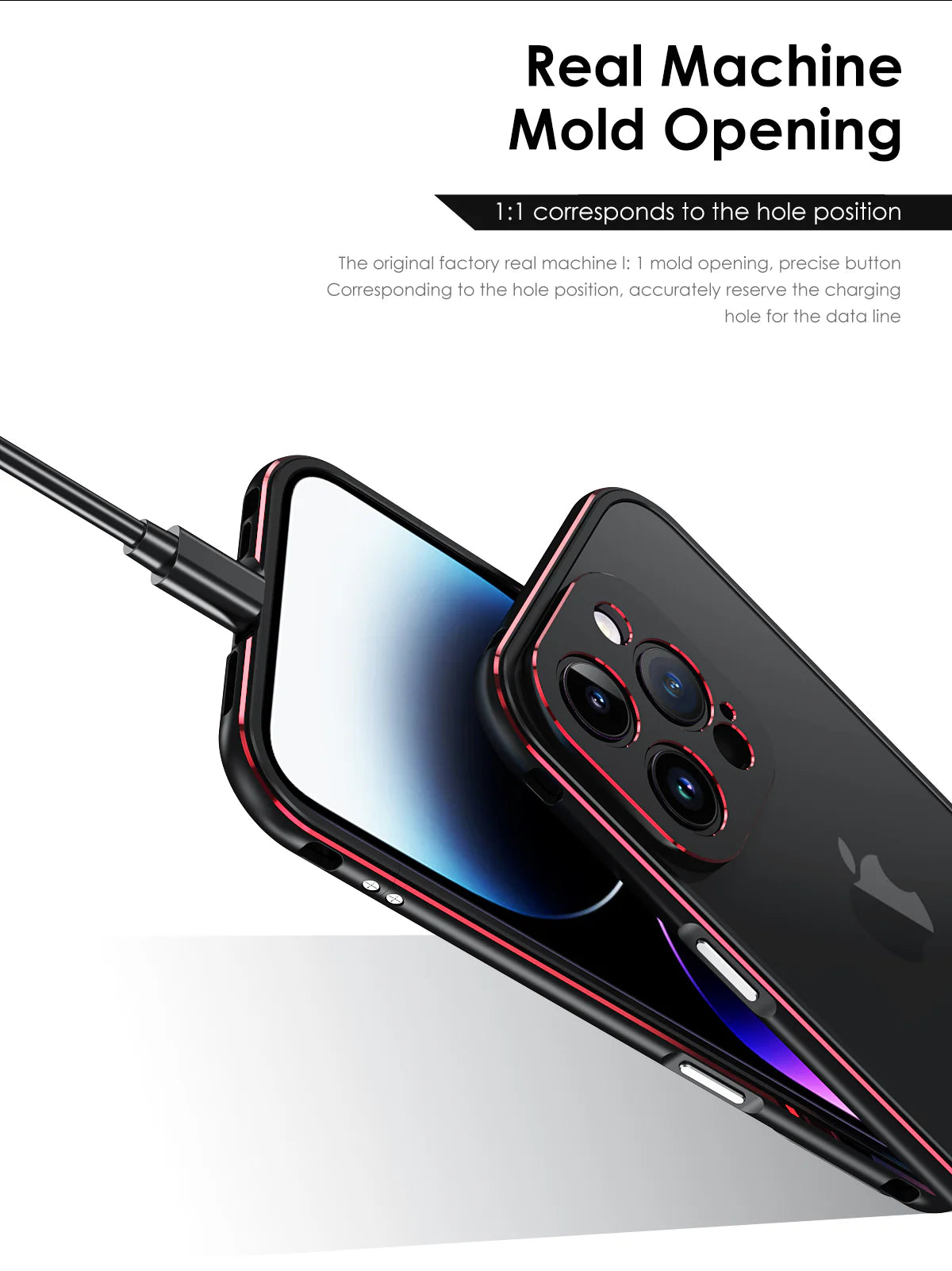 Premium iPhone Case — Slim Aluminum Metal Bumper Frame with Camera Protector, Shockproof Heavy-Duty Anti-Scratch Protective Design