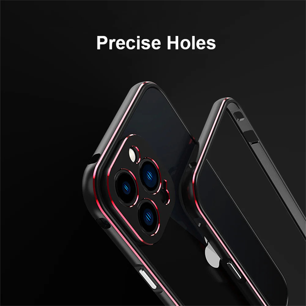 Premium iPhone Case — Slim Aluminum Metal Bumper Frame with Camera Protector, Shockproof Heavy-Duty Anti-Scratch Protective Design