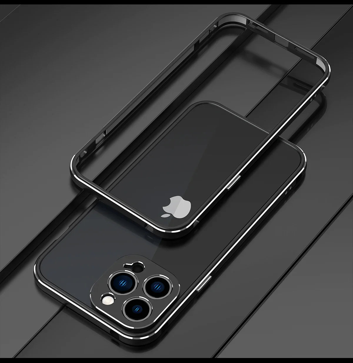 Premium iPhone Case — Slim Aluminum Metal Bumper Frame with Camera Protector, Shockproof Heavy-Duty Anti-Scratch Protective Design