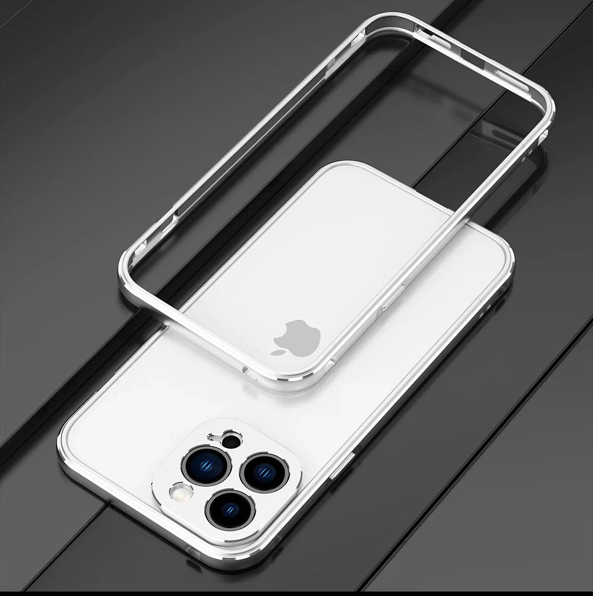 Premium iPhone Case — Slim Aluminum Metal Bumper Frame with Camera Protector, Shockproof Heavy-Duty Anti-Scratch Protective Design
