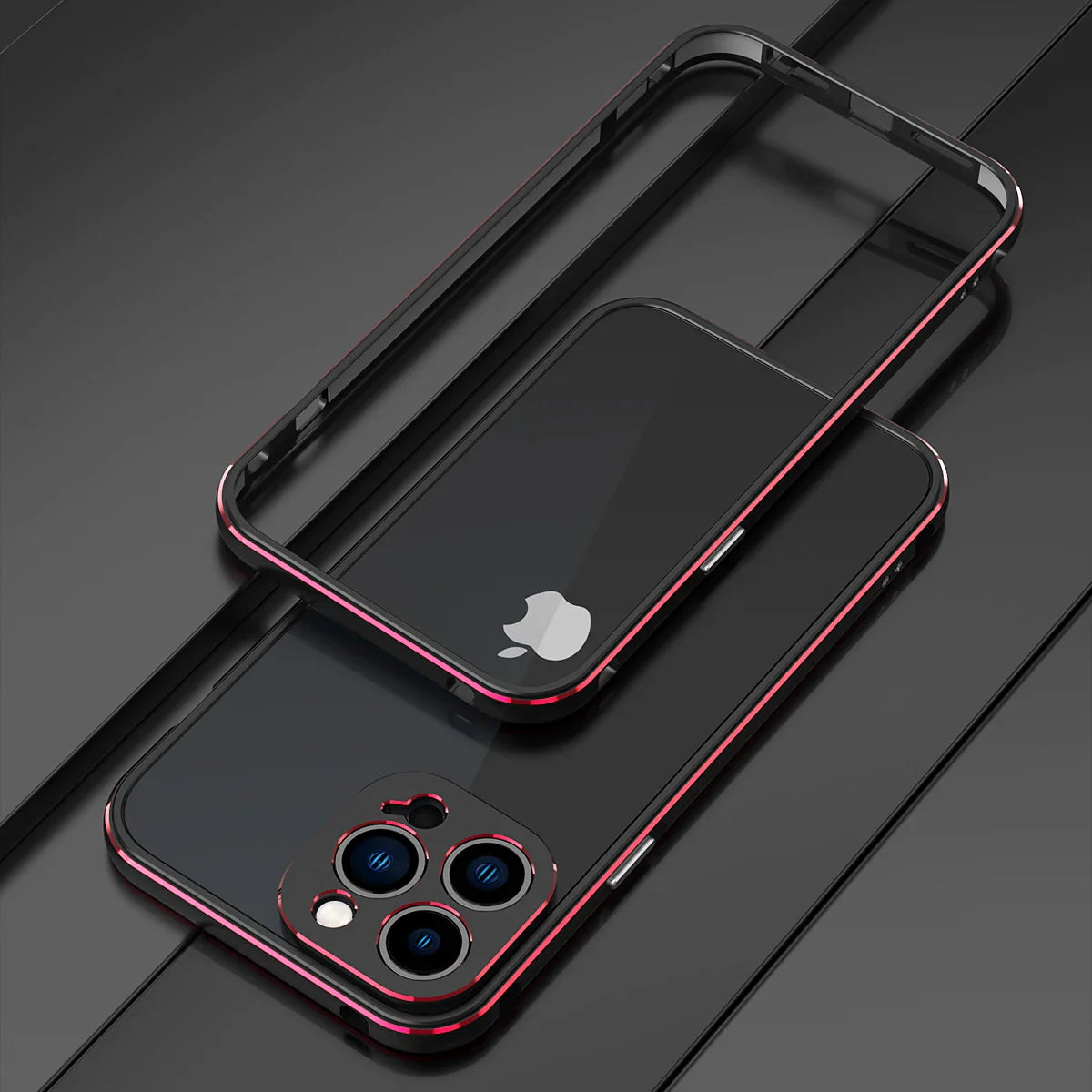 Premium iPhone Case — Slim Aluminum Metal Bumper Frame with Camera Protector, Shockproof Heavy-Duty Anti-Scratch Protective Design