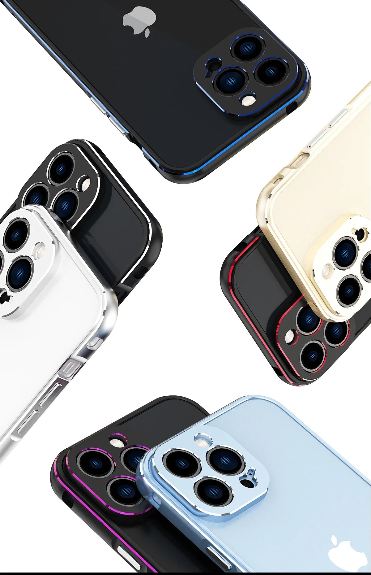 Premium iPhone Case — Slim Aluminum Metal Bumper Frame with Camera Protector, Shockproof Heavy-Duty Anti-Scratch Protective Design
