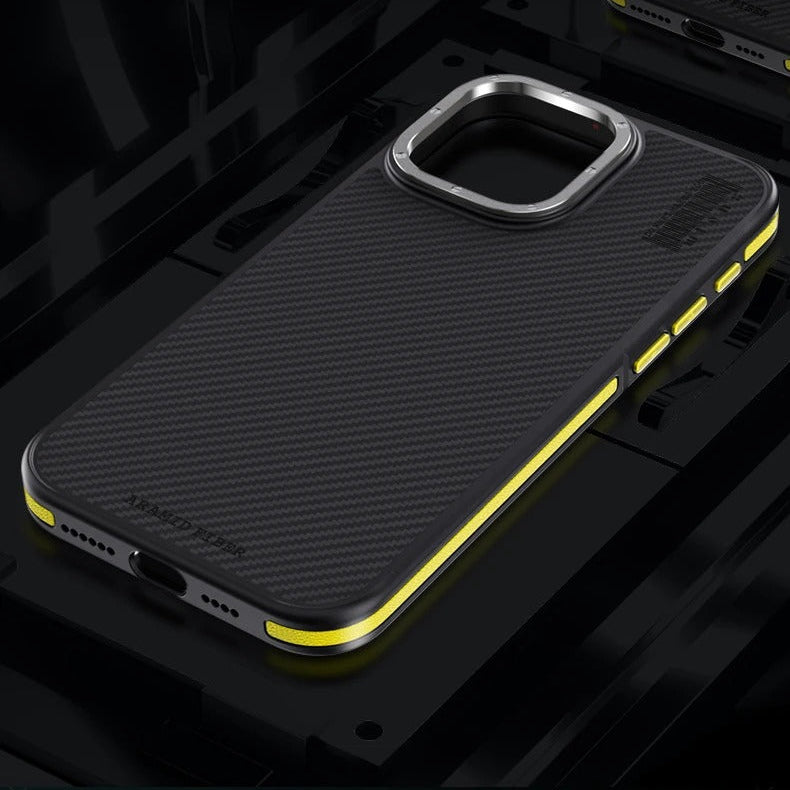 Premium iPhone Case 600D Kevlar Aramid Fiber — MagSafe Magnetic Wireless Charging Compatible Cover, Ultra-Slim Shockproof Anti-Fingerprint Scratch-Resistant Design