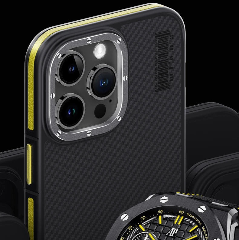 Premium iPhone Case 600D Kevlar Aramid Fiber — MagSafe Magnetic Wireless Charging Compatible Cover, Ultra-Slim Shockproof Anti-Fingerprint Scratch-Resistant Design