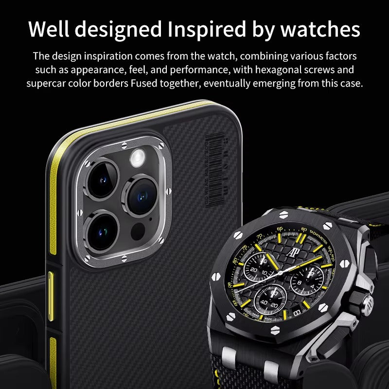 Premium iPhone Case 600D Kevlar Aramid Fiber — MagSafe Magnetic Wireless Charging Compatible Cover, Ultra-Slim Shockproof Anti-Fingerprint Scratch-Resistant Design