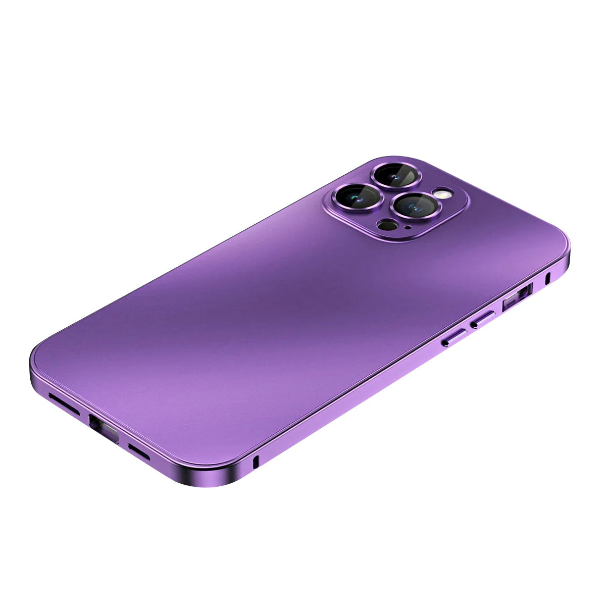 Premium iPhone Case Magnetic Aluminum Alloy Frame — Frosted PC Back Cover, Slim Shockproof Protective Shell, Lightweight Scratch-Resistant Metal Design