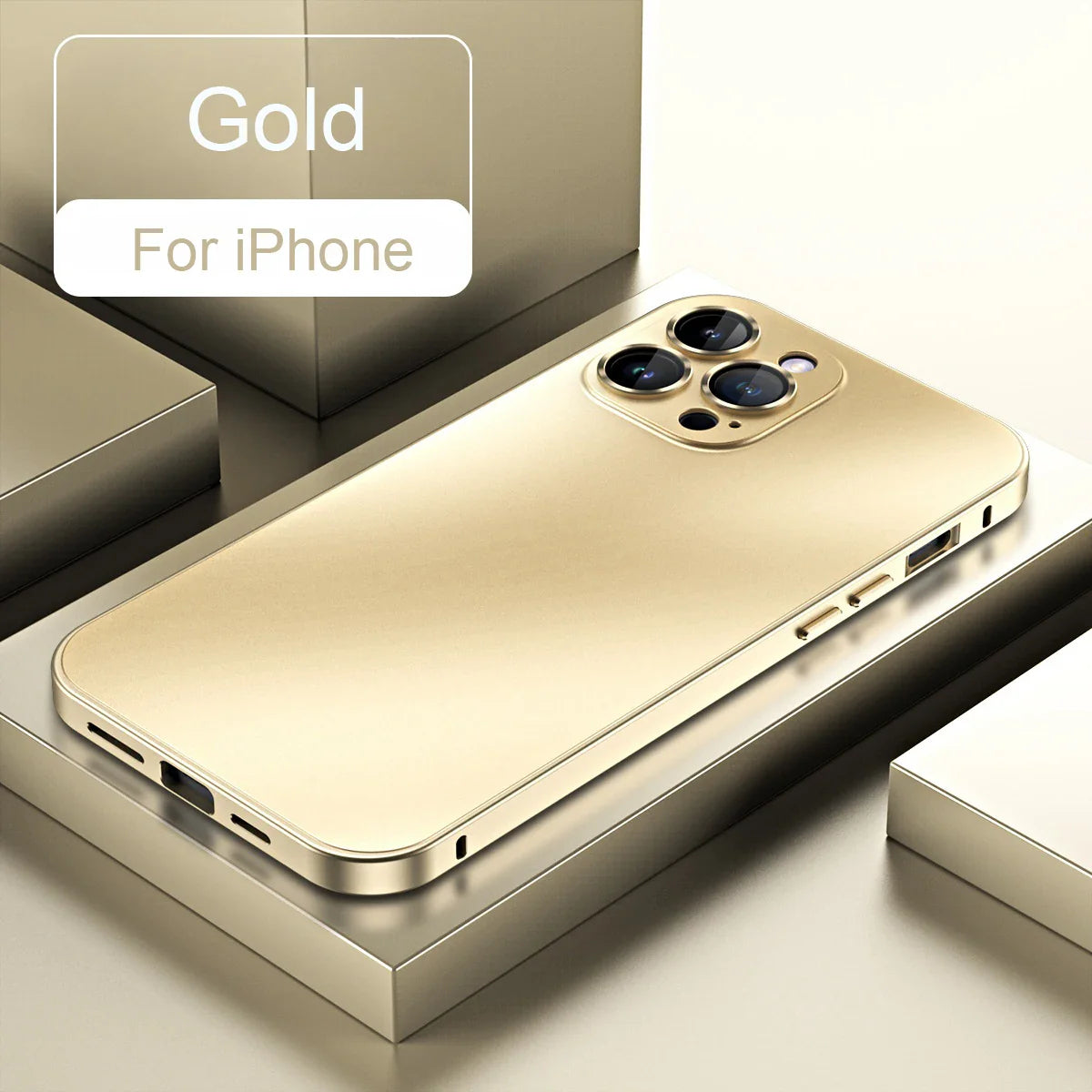 Premium iPhone Case Magnetic Aluminum Alloy Frame — Frosted PC Back Cover, Slim Shockproof Protective Shell, Lightweight Scratch-Resistant Metal Design