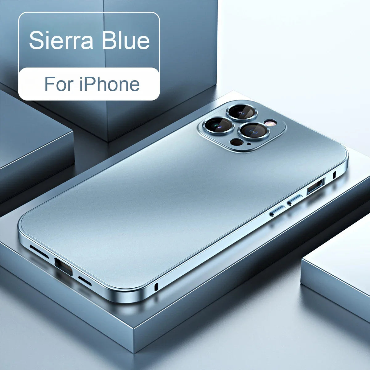 Premium iPhone Case Magnetic Aluminum Alloy Frame — Frosted PC Back Cover, Slim Shockproof Protective Shell, Lightweight Scratch-Resistant Metal Design