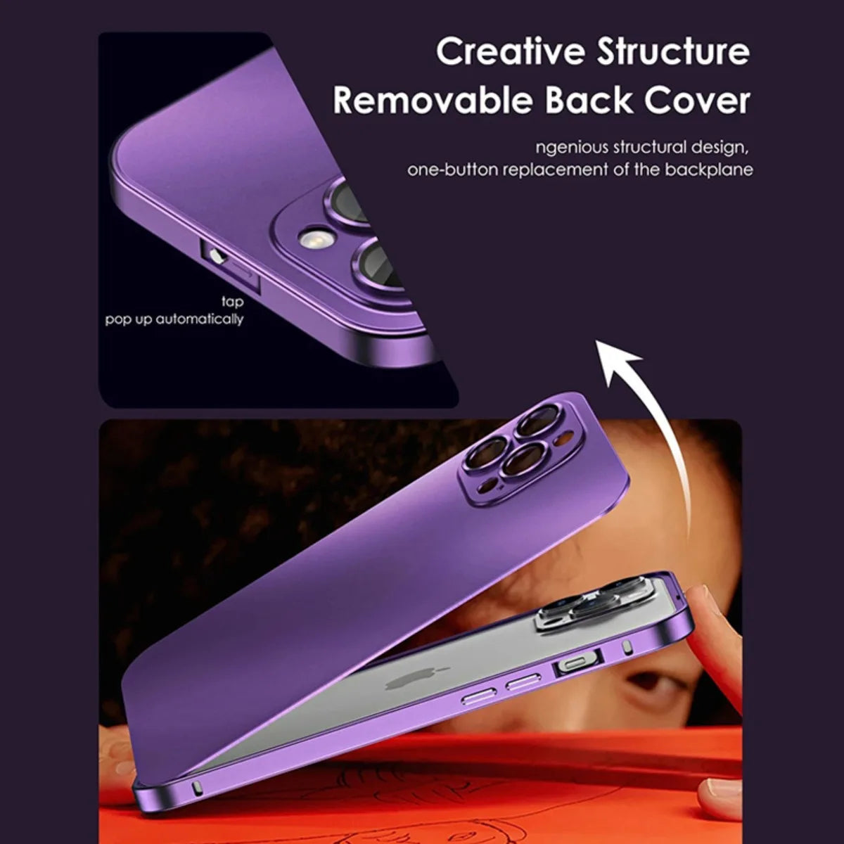 Premium iPhone Case Magnetic Aluminum Alloy Frame — Frosted PC Back Cover, Slim Shockproof Protective Shell, Lightweight Scratch-Resistant Metal Design