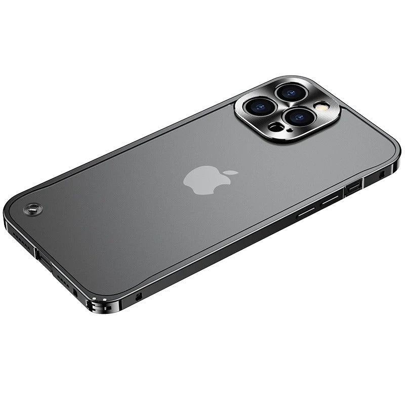 Premium iPhone Case Magnetic Aluminum Alloy Frame — Frosted PC Back Cover, Slim Shockproof Protective Shell, Lightweight Scratch-Resistant Metal Design