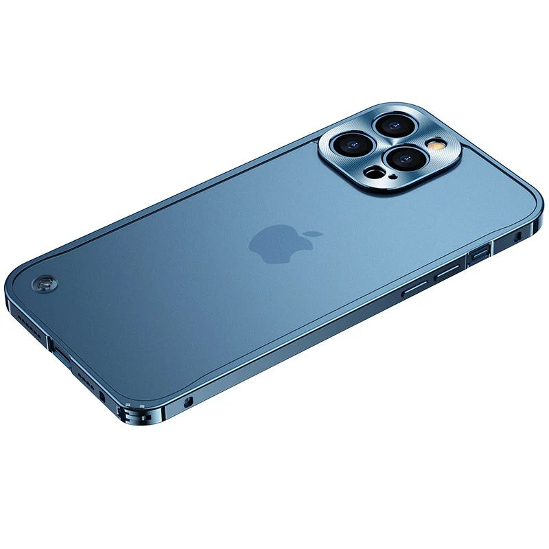 Premium iPhone Case Magnetic Aluminum Alloy Frame — Frosted PC Back Cover, Slim Shockproof Protective Shell, Lightweight Scratch-Resistant Metal Design