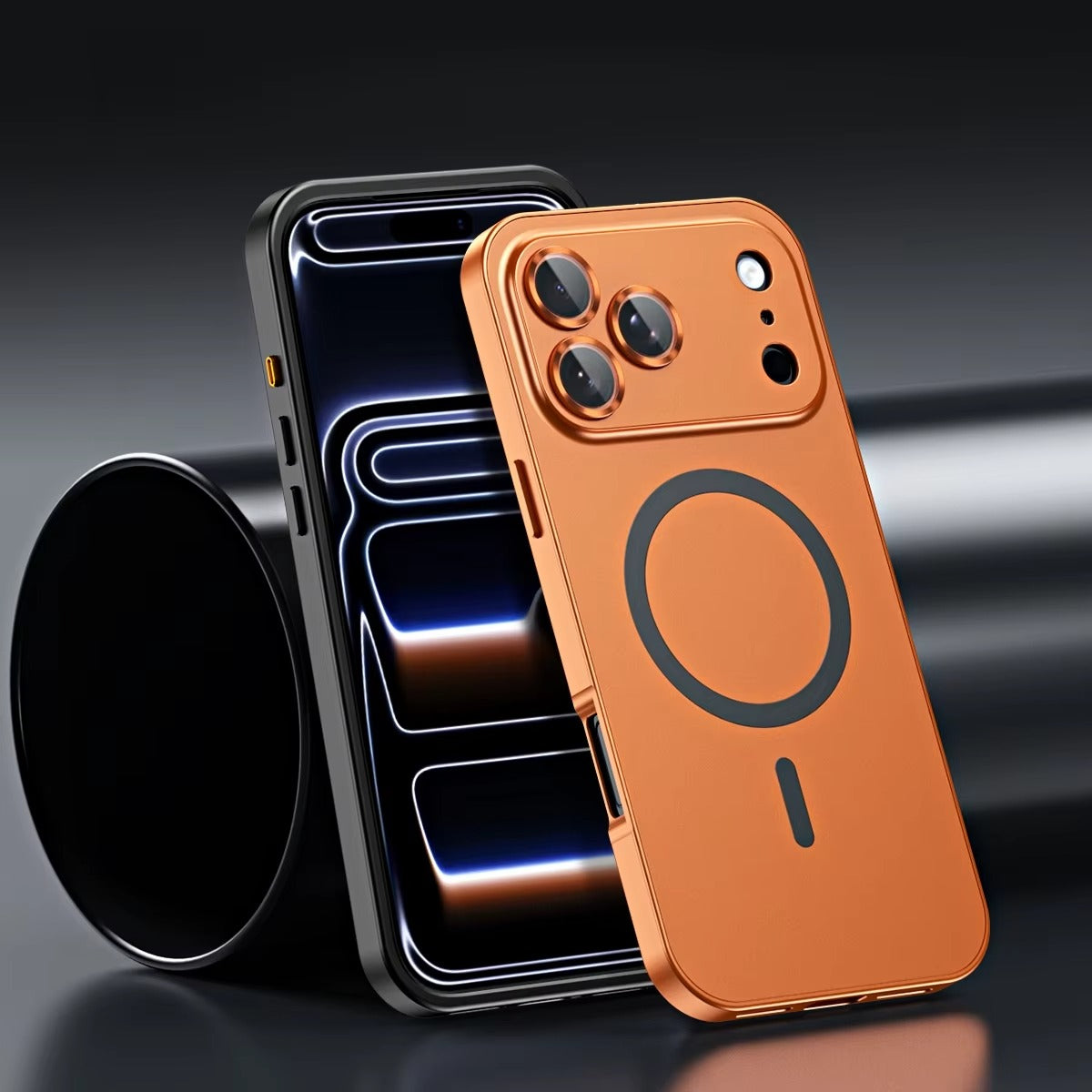 Premium iPhone Case Magnetic Aluminum Metal Frame — PC Backboard Hard Cover, MagSafe Wireless Charging Compatible, Shockproof Matte Anti-Fingerprint Design