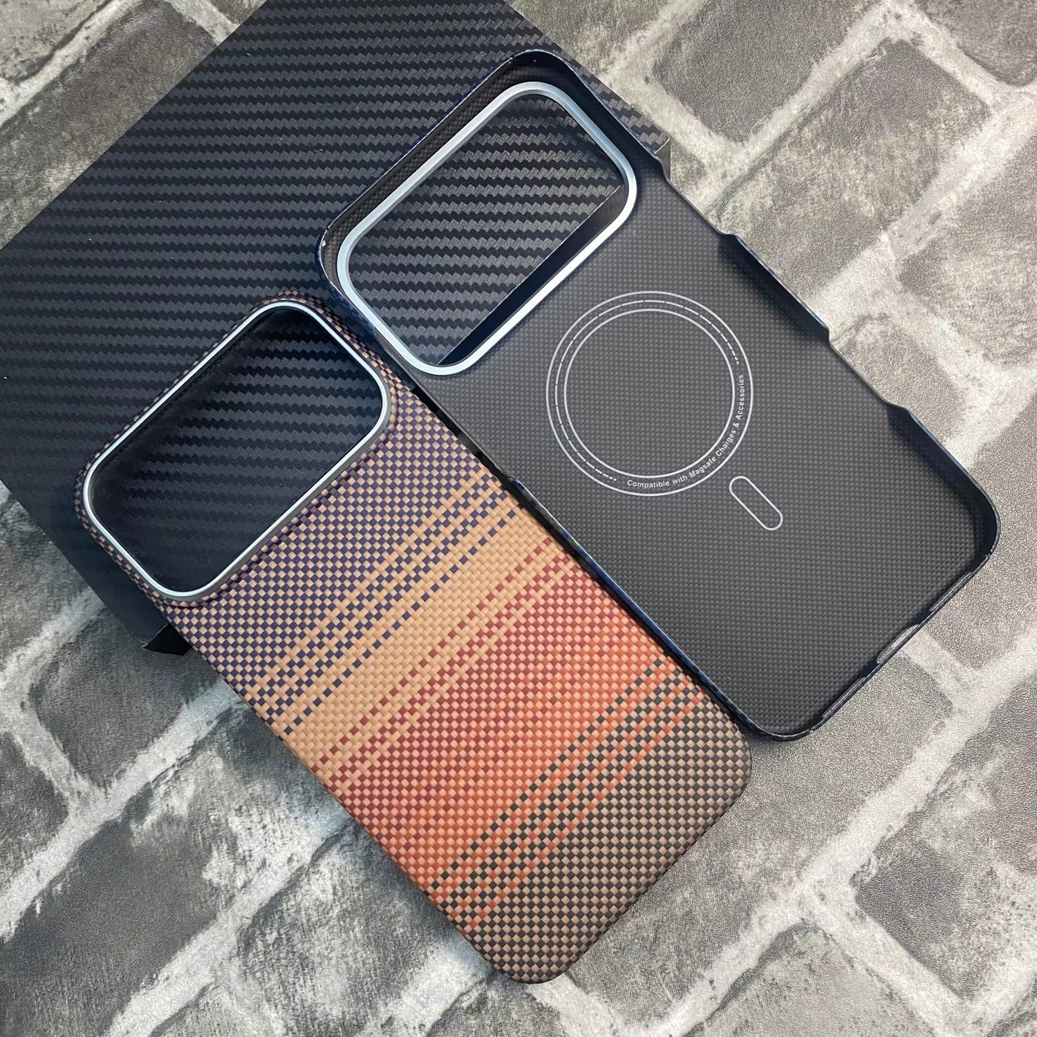 Premium iPhone Case — 100% Kevlar Aramid Carbon Fiber MagSafe Cover with Ultra-Thin Full-Coverage Protection, Matte Anti-Scratch Finish & Raised Screen/Lens Guards