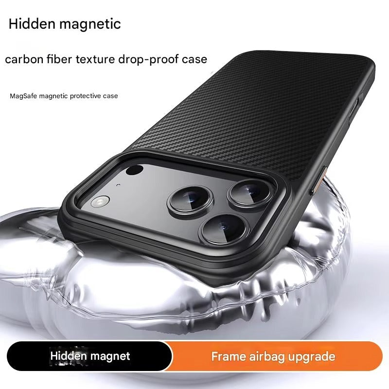 Premium iPhone Case — 600D Kevlar Magnetic Cover with Carbon Fiber TPU+PC Build, Anti-Fingerprint Shockproof Design & MagSafe Compatibility