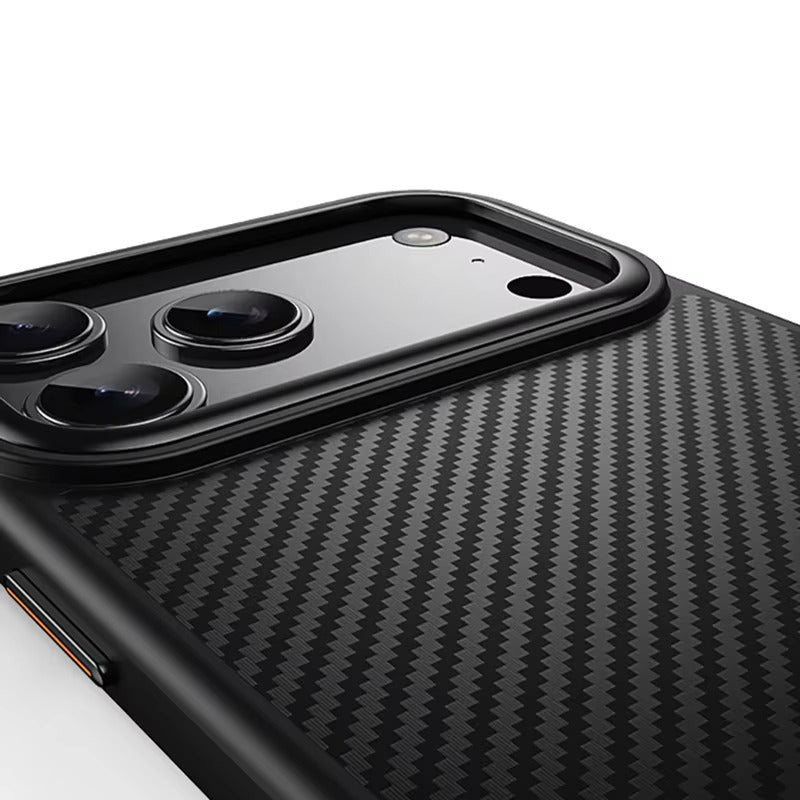 Premium iPhone Case — 600D Kevlar Magnetic Cover with Carbon Fiber TPU+PC Build, Anti-Fingerprint Shockproof Design & MagSafe Compatibility