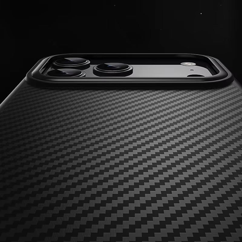 Premium iPhone Case — 600D Kevlar Magnetic Cover with Carbon Fiber TPU+PC Build, Anti-Fingerprint Shockproof Design & MagSafe Compatibility