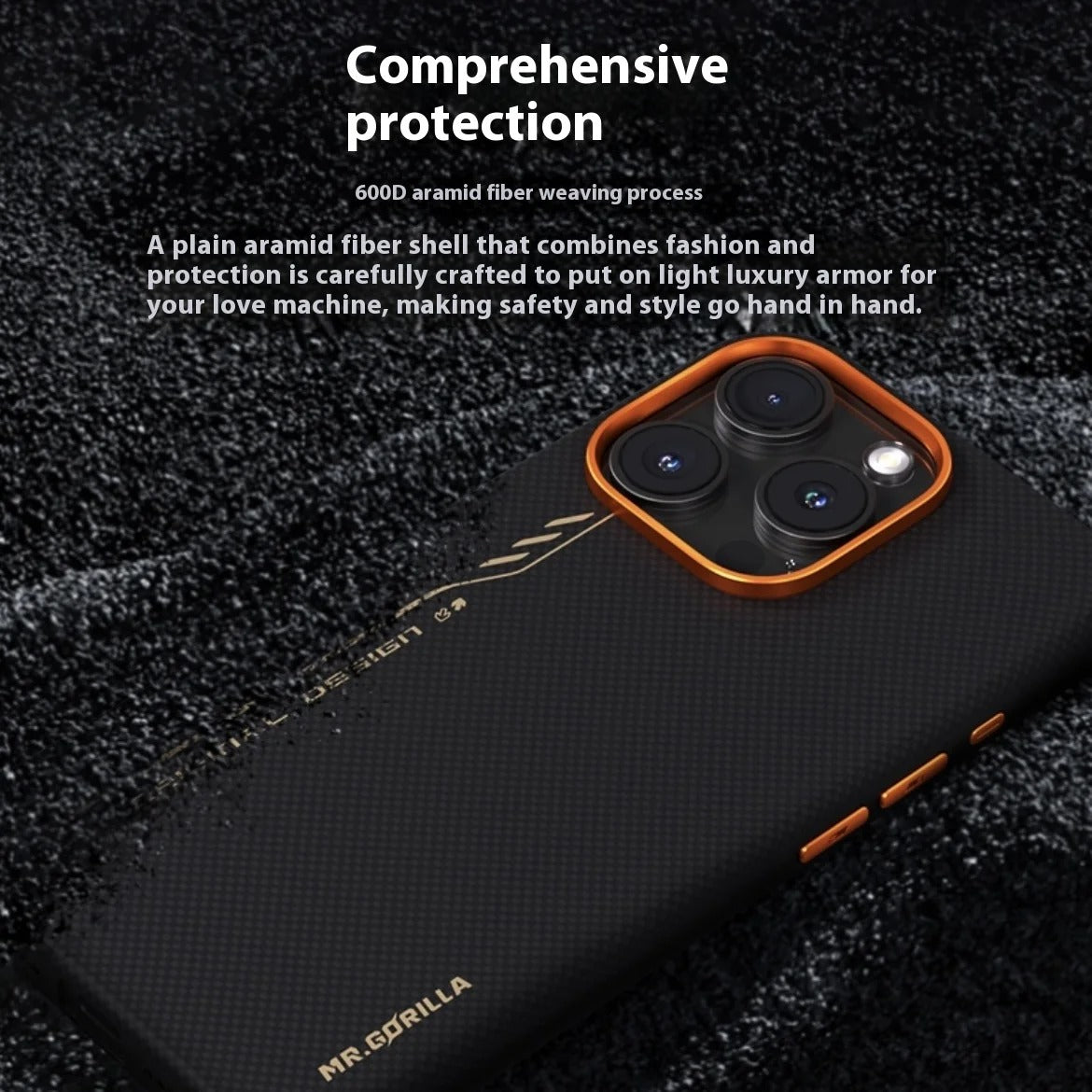 Premium iPhone Case — 600D Kevlar Series Blueo Aramid Fiber Cover with Magnetic Half-Wrapped Design, Shockproof Anti-Fingerprint Anti-Scratch Protection for iPhone 16 Pro and Pro Max