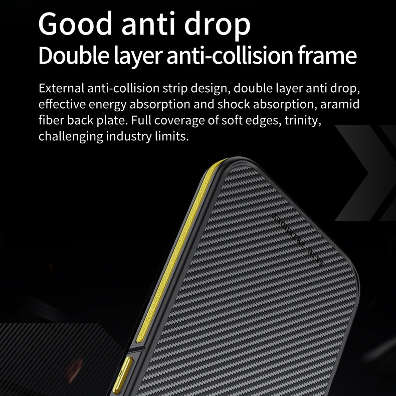 Premium iPhone Case — 600D Kevlar Series Magnetic Cover with Metal Camera Ring, Shockproof Half-Wrapped PC+TPU Design & MagSafe Compatibility