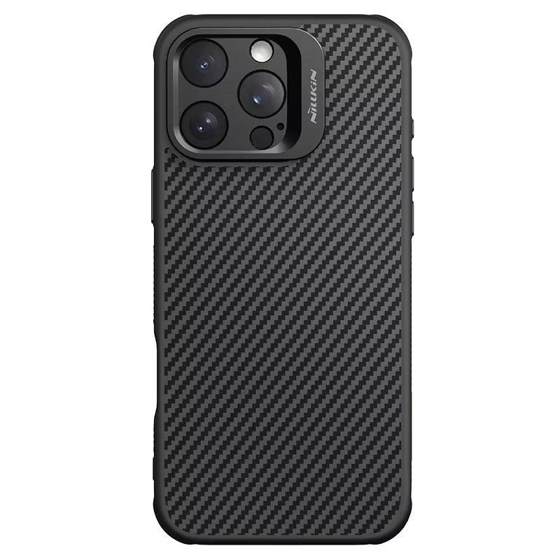 Premium iPhone Case — Aramid Fiber Kevlar 600D Half-Wrapped Cover with MagSafe, Invisible Camera Ring Stand, Shockproof Anti-Fingerprint Design