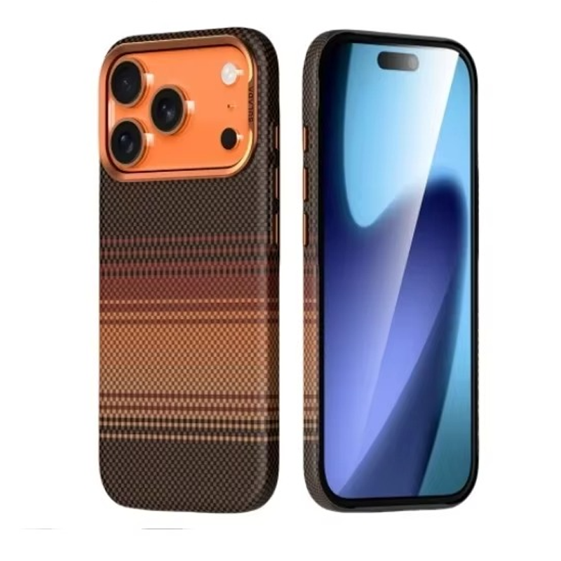 Premium iPhone Case — Carbon Fiber Pattern MagSafe Cover with Kevlar-Style Shockproof PC Hard Protection & Magnetic Alignment Design