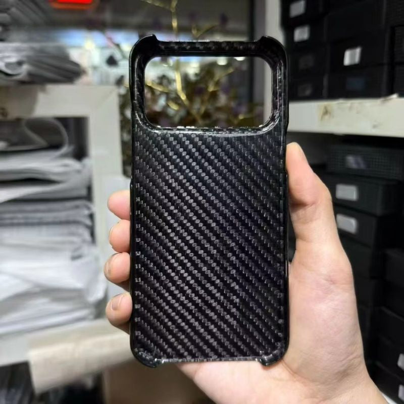 Premium iPhone Case — Genuine Forged Carbon Fiber Lightweight Cover with Anti-Fingerprint Non-Slip Surface & Tough Slim Business Protection